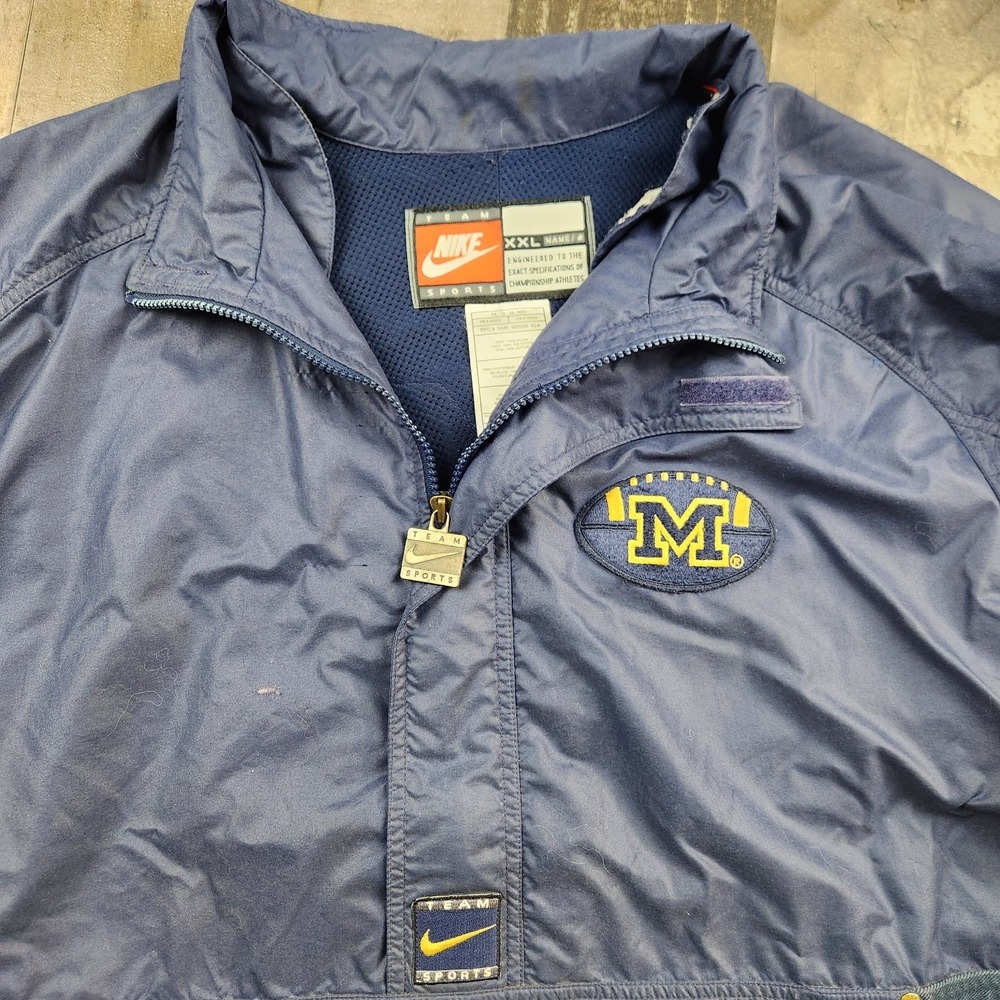 Nike Team Sports NCAA Michigan Wolverines size 2XL Windbreaker Anorak Jacket - Picture 3 of 13